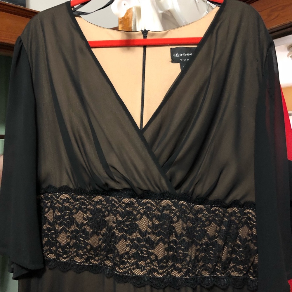 Black and beige dress